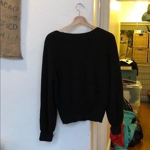 H&M Balloon sleeve, boat neck, black knit sweater